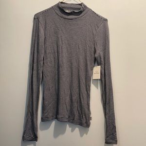 Brixton black and white striped turtle neck